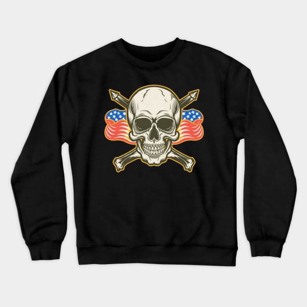 Vintage Death or Glory Skull Tattoo Crewneck Sweatshirt by Goku Creations